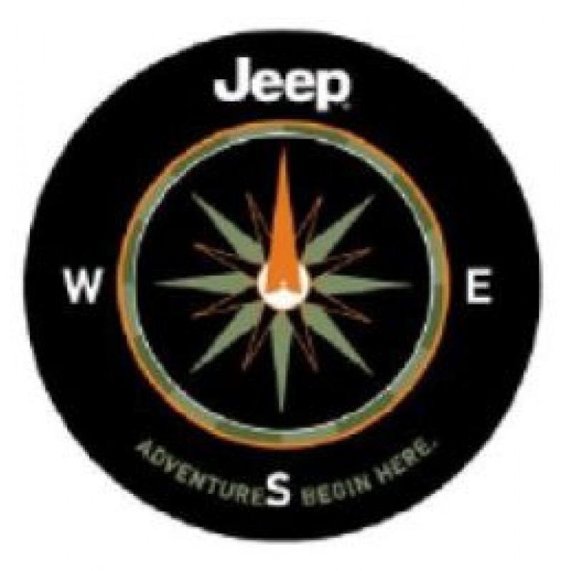 MOPAR Cloth Tire Cover with The Adventure Begins Here Logo - Black Denim