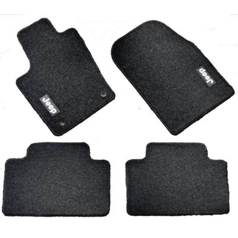 MOPAR Premium Carpet Floor Mats with Jeep Logo, Dark Slate Gray - 4 Piece