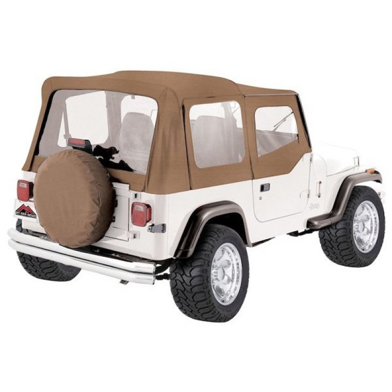 RT Off Road Replacement Soft Top with Soft Upper Door Skins and Clear Side and Rear Windows - Spice