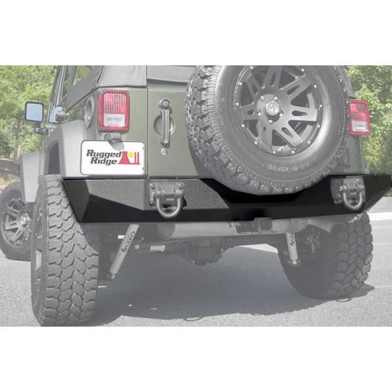 Rugged Ridge XHD Rear Bumper, Powdercoated - Textured Black