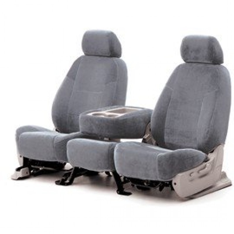 Coverking Front Bucket Seat Cover Velour Gray
