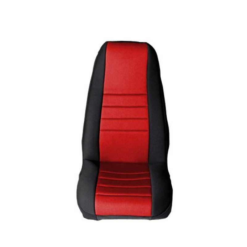 Rugged Ridge Neoprene Front Seat Covers, Black / Red - Pair