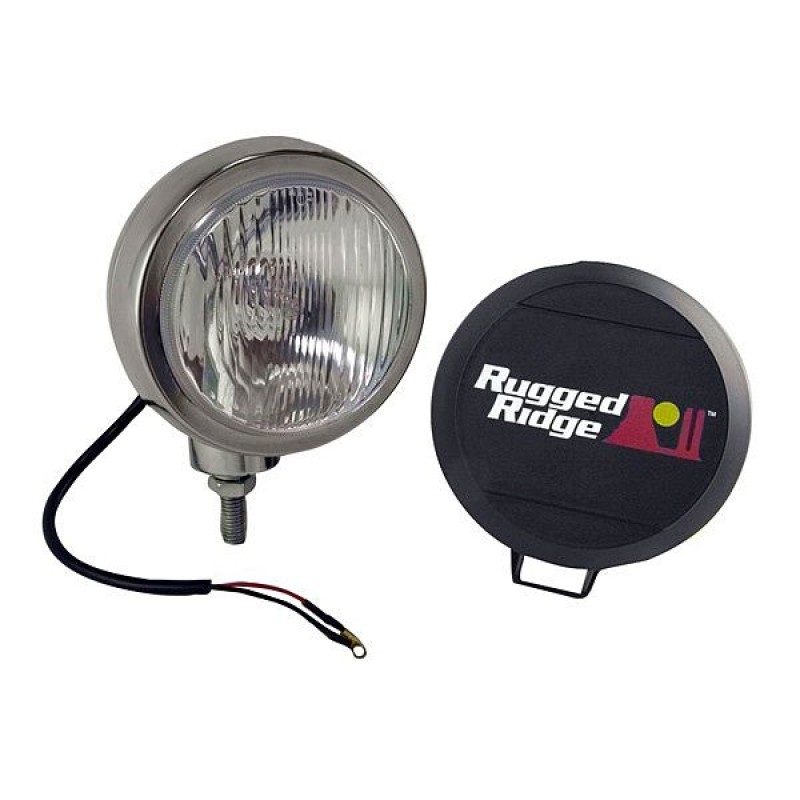 Rugged Ridge 6" Round HID Off Road Fog Light, 35 Watts, Stainless Steel - Sold Individually