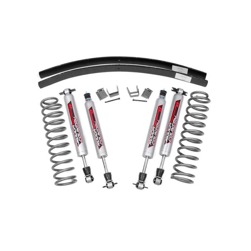 Rough Country 3" Suspension Lift Kit with Performance 2.2 Series Shocks & Rear Add-A-Leaf Springs for Jeep Cherokee XJ