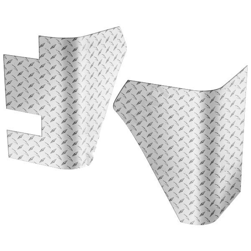 Warrior Rear Corners without Cutouts, Polished Diamond Plate - Pair