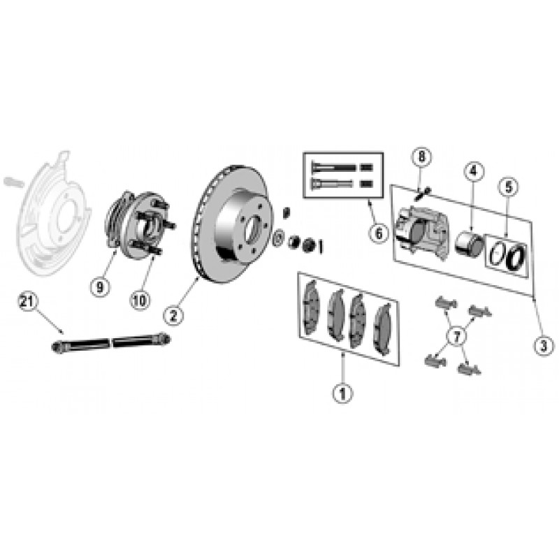 Omix Hub & Bearing Assembly with ABS & 4 Wheel Disc
