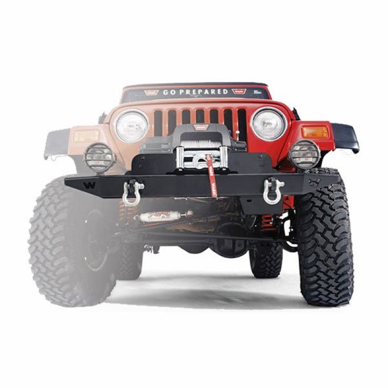 Warn Rock Crawler Front Bumper with 3/4" D-Ring Mounts - Smooth Black Powder Coat