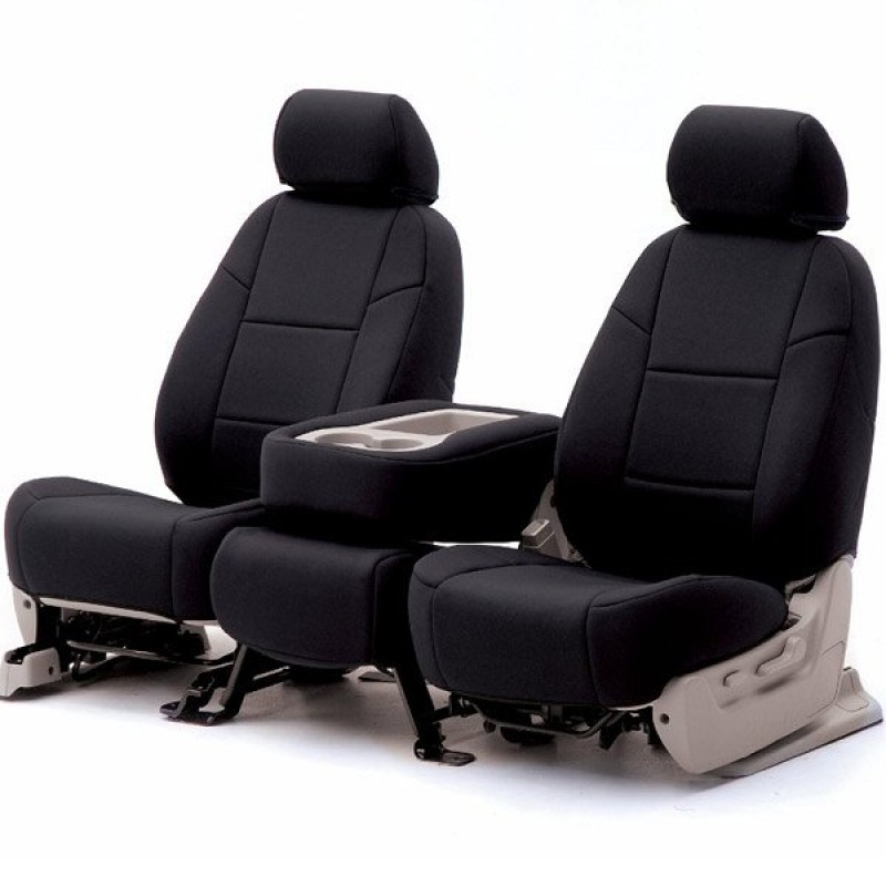 Coverking Front Seat Cover Genuine Leather Black