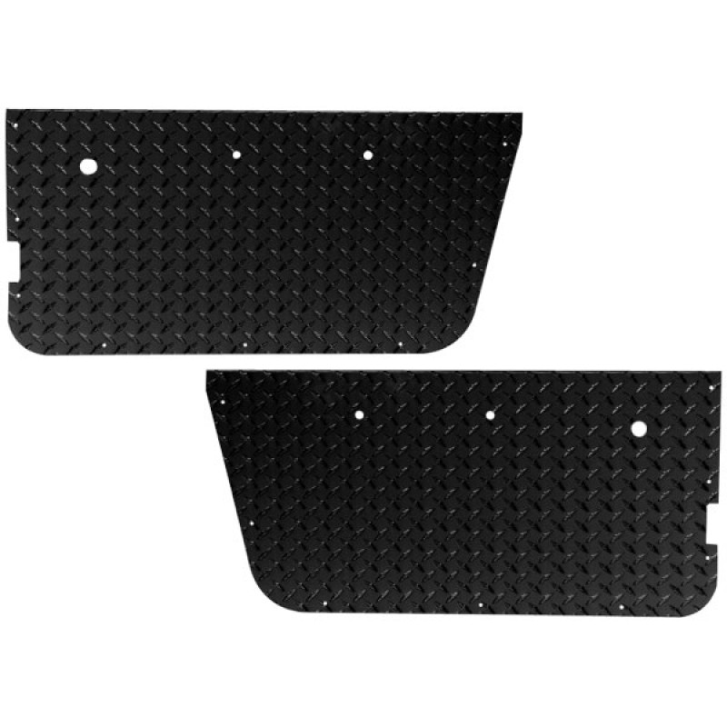 Warrior Full Door Panel Inserts, Black Diamond Plate - Pair