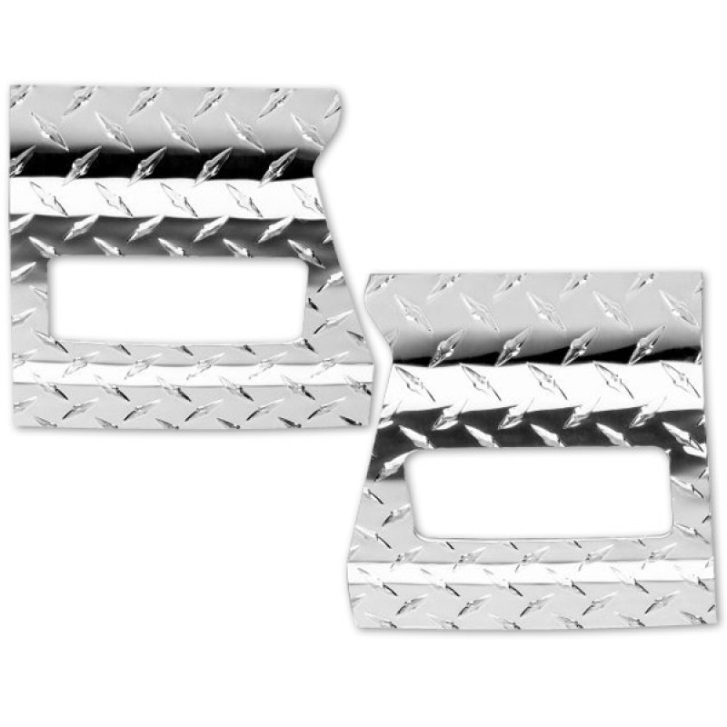 Warrior Front Fender Rock Protectors, Polished Diamond Plate Pair