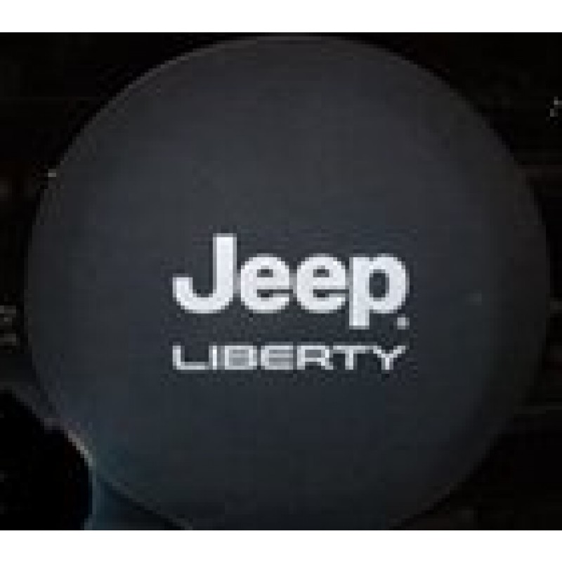 MOPAR Tire Cover with Bright Silver Liberty Logo - Black Denim