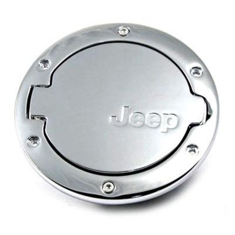 MOPAR Non-Locking Fuel Door with Jeep Logo - Chrome | Best Prices & Reviews  at Morris 4x4