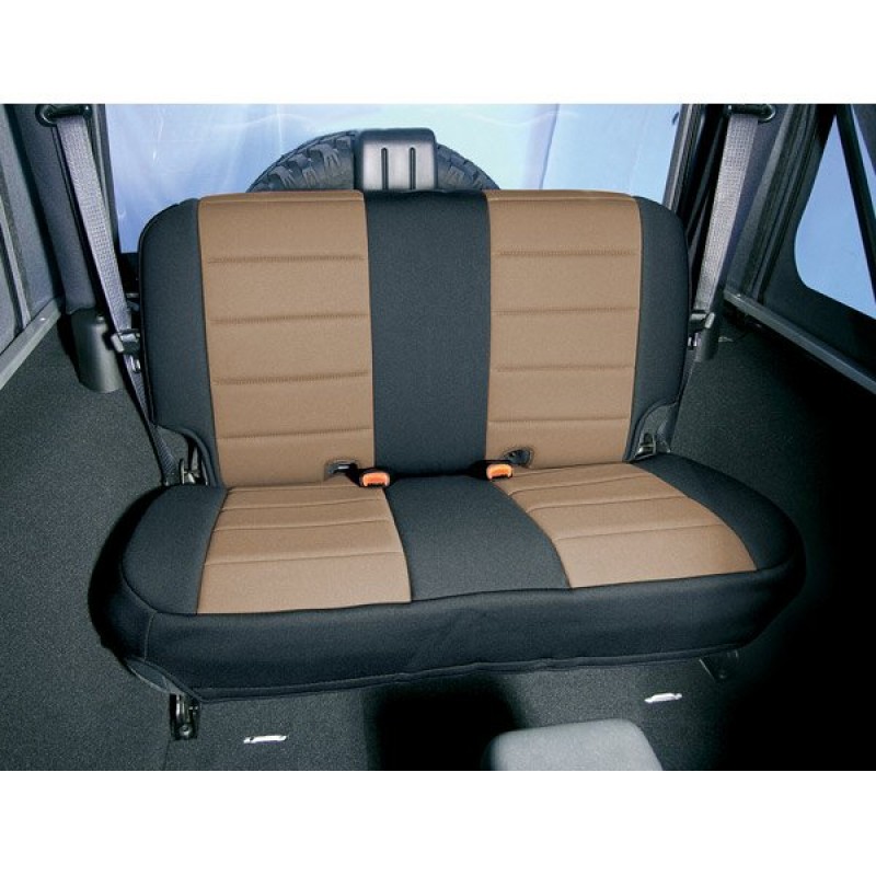 Rugged Ridge Neoprene Rear Seat Cover - Black / Tan