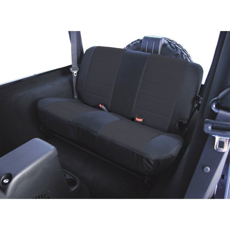 Rugged Ridge Custom Fabric Rear Seat Cover - Black / Black