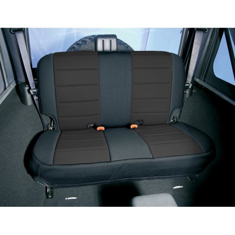 Rugged Ridge Neoprene Rear Seat Cover - Black / Black