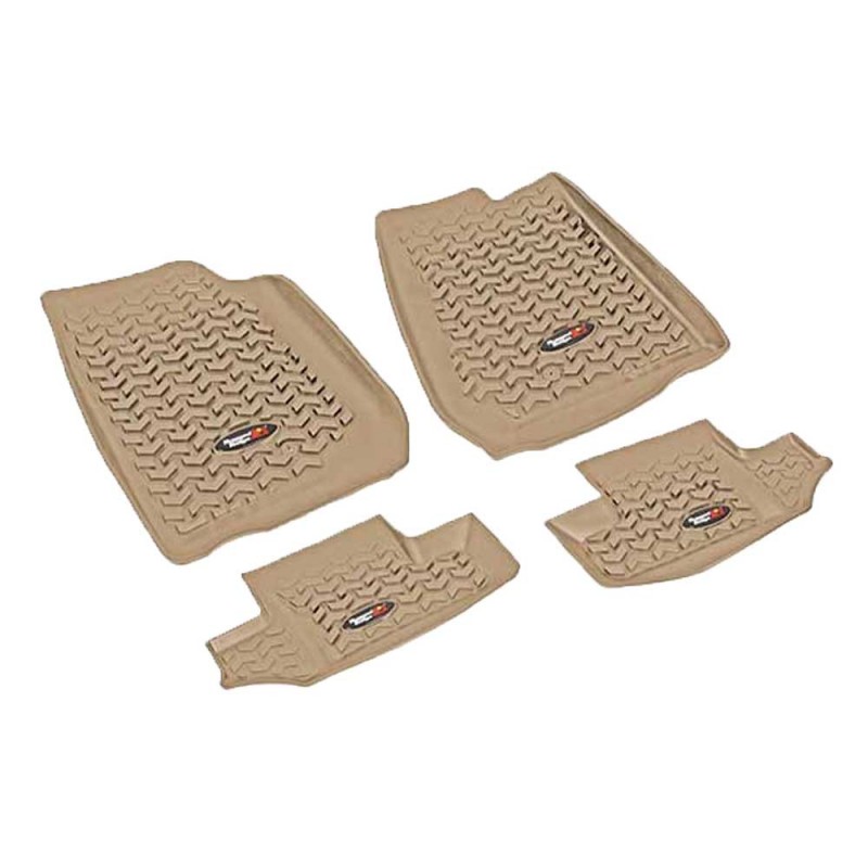 Rugged Ridge All Terrain Floor Liners, Front and Rear Set - Tan
