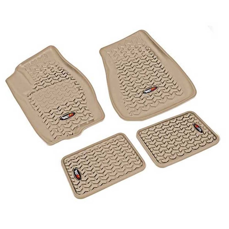 Rugged Ridge All Terrain Floor Liners, Front and Rear Set - Tan