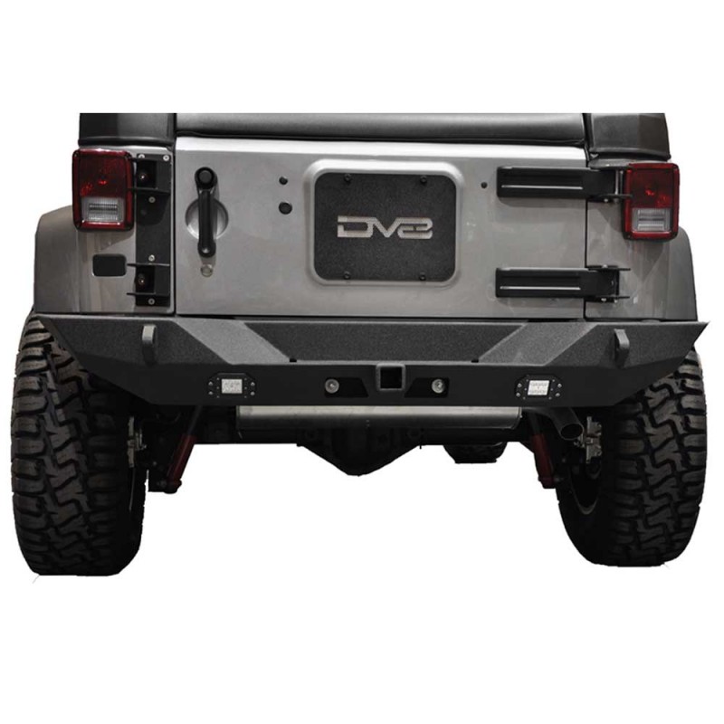 DV8 Off-Road Full Width Rear Bumper with Lights, Steel - Textured Black