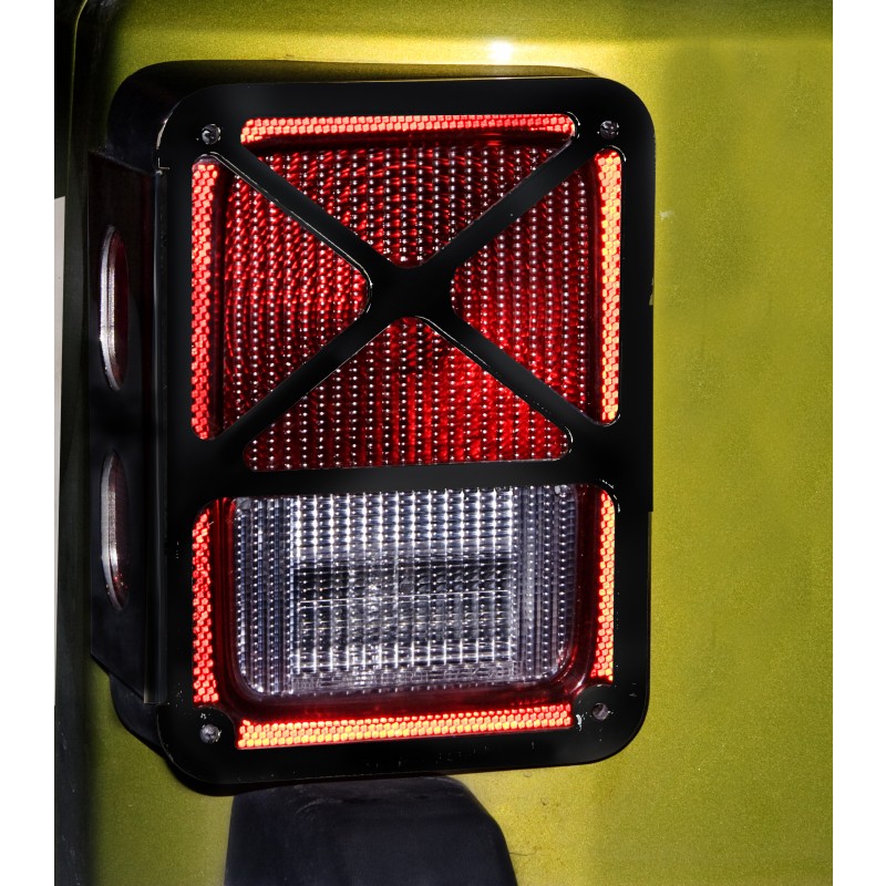 Drake Off Road JP-190007-BK Black Tail Lamp Guard for Jeep JK Pair 