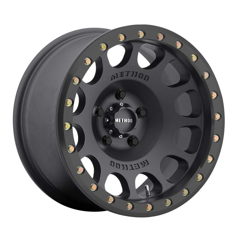 Method Race Wheels MR105 Beadlock, 17x9", -38mm Offset, 5x4.5", 83mm Centerbore, Matte Black , w/ H24125