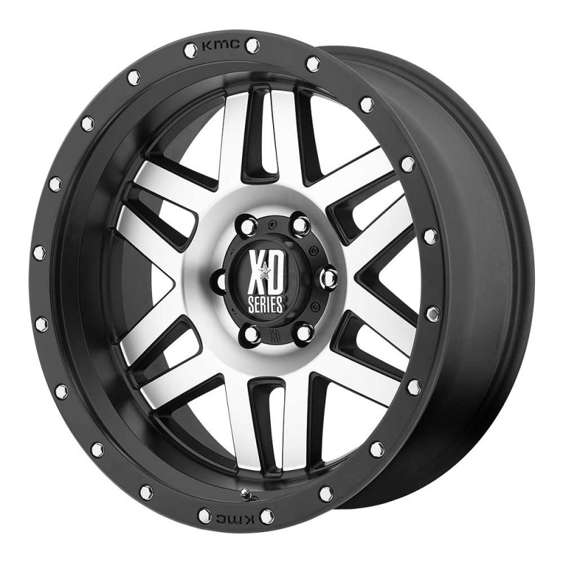 KMC XD128 Machete Series Wheel 18x9" - 5x5" Bolt Pattern, 4.53 Backspacing - Machined Face with Black Ring