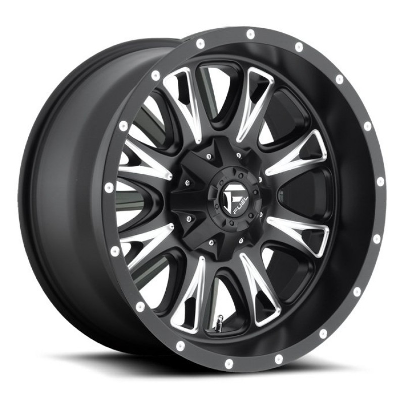 Fuel Off-Road Throttle Series Wheel - 18"x10" - Bolt Pattern 5x4.5" and 5x5"- Backspacing 5" - Offset -12 - Black