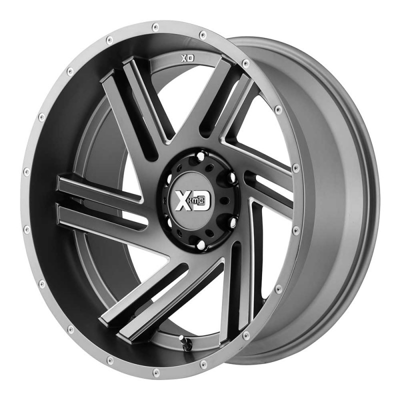 KMC XD835 Swipe Series Wheel 20x12" - 5x5" Bolt Pattern, 4.77 Backspacing -Satin Grey Milled