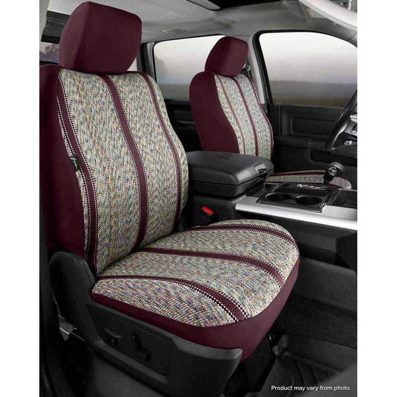 Fia Wrangler Saddle Blanket Custom Fit Seat Covers, Front Seat, Wine - Pair