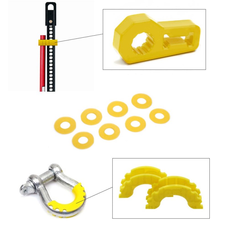 Daystar 3/4" D-Ring & Hi Lift Isolator Kit - Yellow