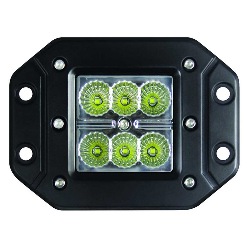 Hella ValueFit Cube LED Off-Road Light, Single Flush Mount Flood Beam