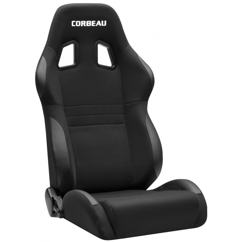 Corbeau A4 Front Reclining Racing Seats Black Cloth Pair Best