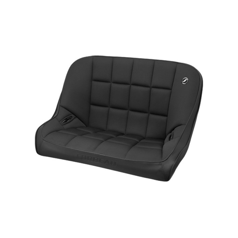 Corbeau 36 Baja Rear Bench Seat Black Vinyl Black Cloth Best