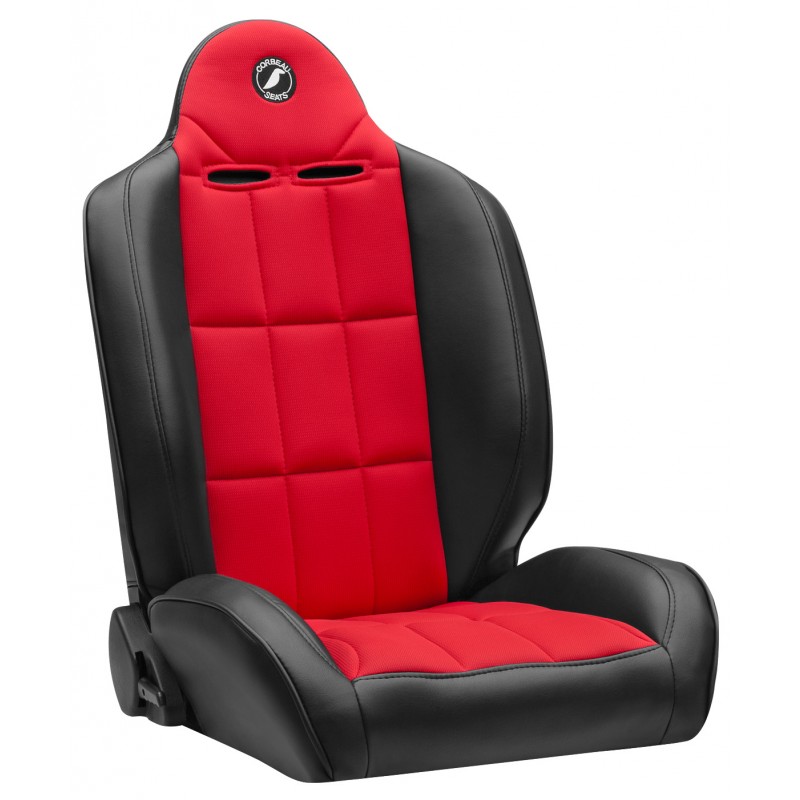 Corbeau Baja Rs Suspension Seat Black Vinyl Red Cloth Pair Best Prices Reviews At Morris 4x4