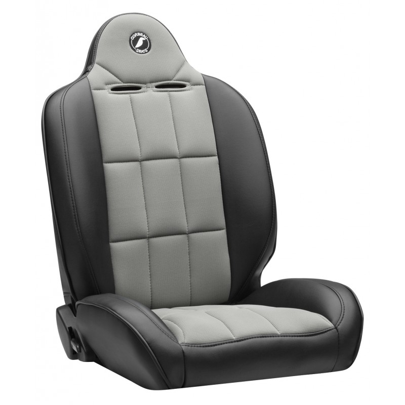 Corbeau Baja RS Suspension Seat, Black Vinyl/Grey Cloth (Pair)