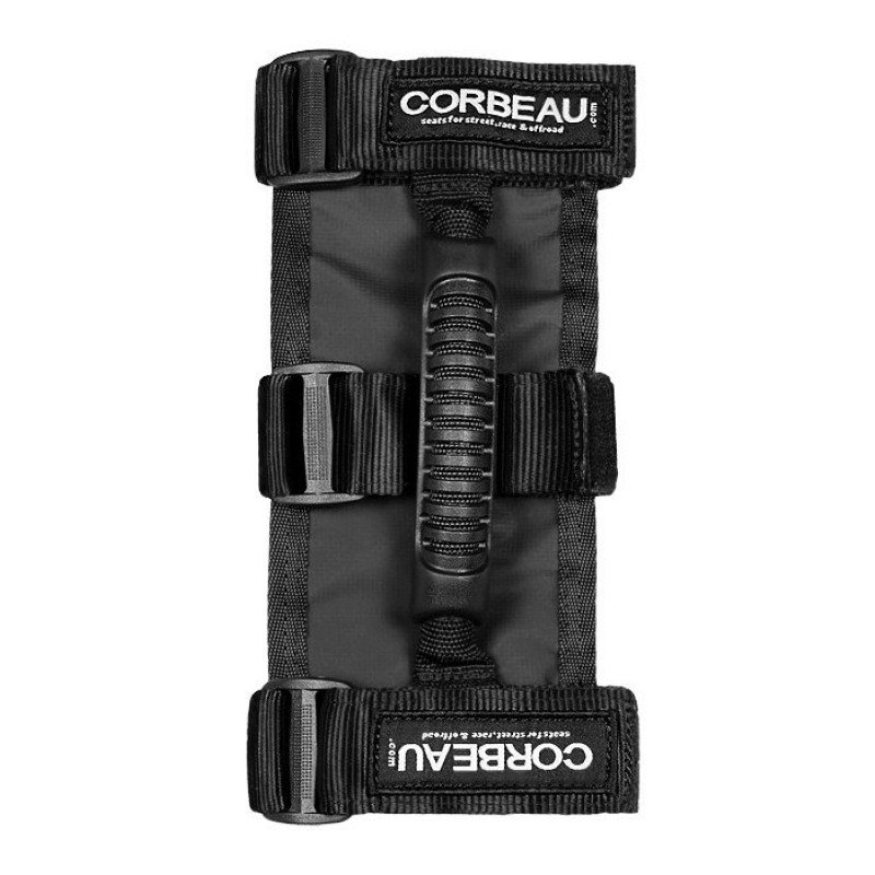 Corbeau 1" Grab Handles, Hourglass Shape, Ballistic Nylon, Pair - Black