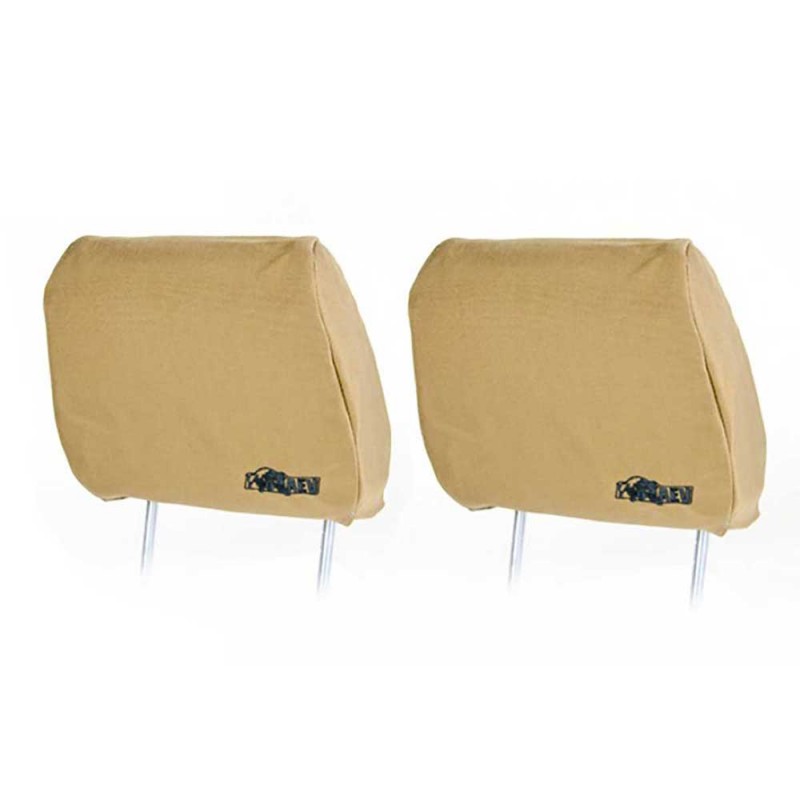 AEV Cordura Front Headrest Covers, Saddle with AEV Logo - Pair