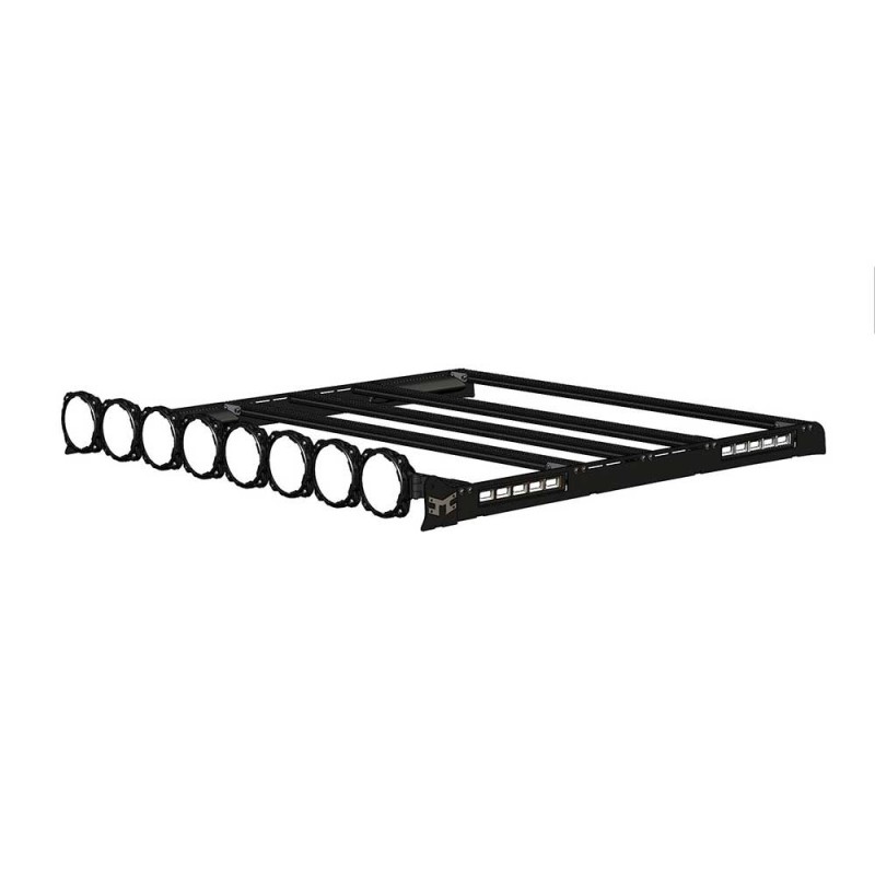 KC HiLites M-Racks Performance Roof Rack with Gravity Pro6 Light Bar and 4 LED Flood Lights