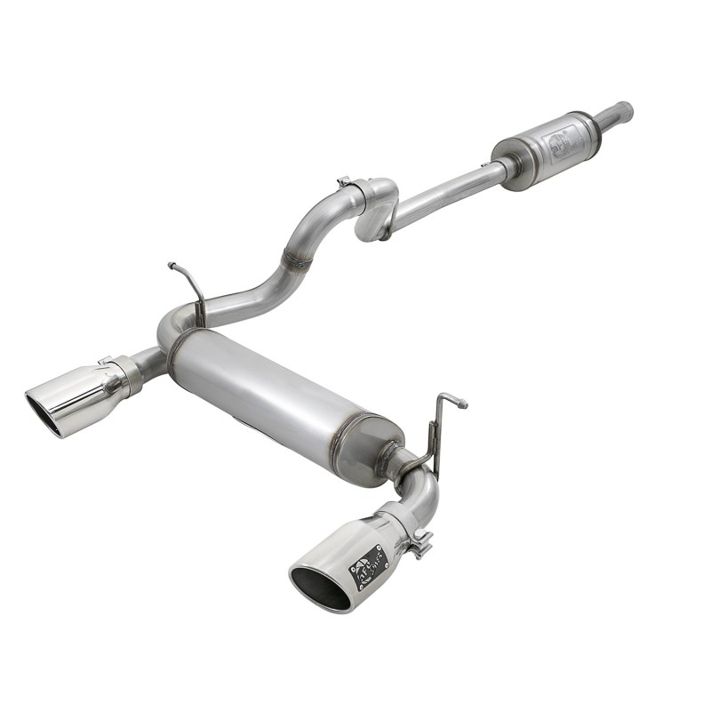 aFe Power Rebel Series 2.5" 409 Stainless Steel Cat-Back Exhaust System with Polished Tips