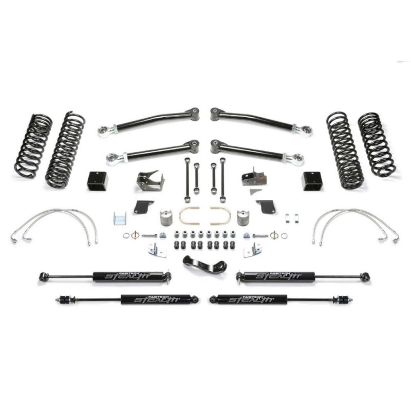 Fabtech 3" Trail Long Travel System Lift Kit with Stealth Monotube Shocks - 2 Door JK