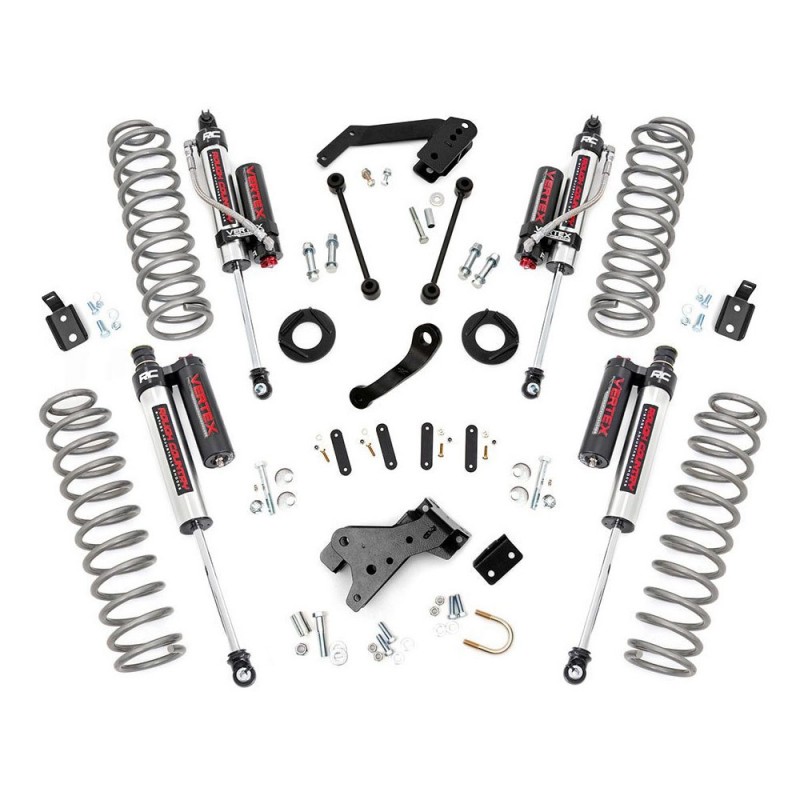 Rough Country 4" Suspension Lift Kit with Vertex Reservoir Shocks for Jeep Wrangler Unlimited JK