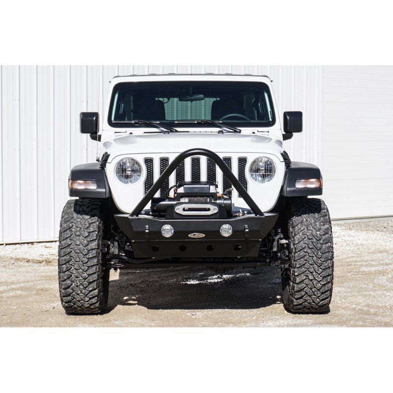 LoD JL Signature Series Shorty Front Bumper with Stinger - Bare Steel
