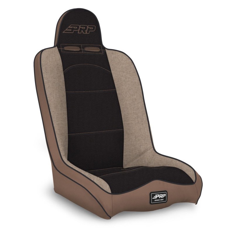 PRP Daily Driver High Back Suspension Seat, Tan and Black - Single