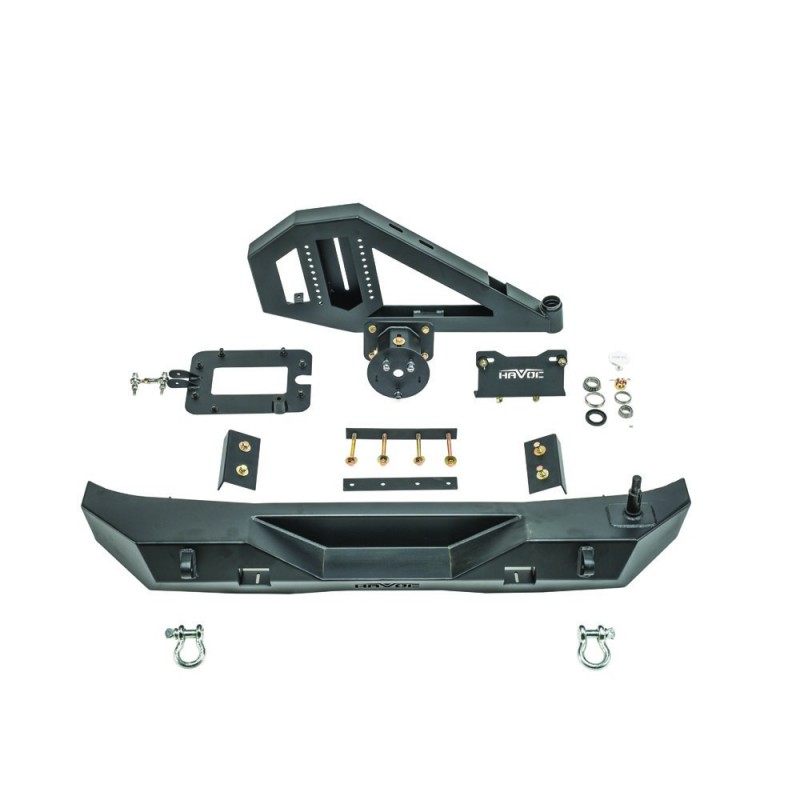 Havoc Offroad Rear Bumper with Tire Carrier for 07-18 JK/JKU