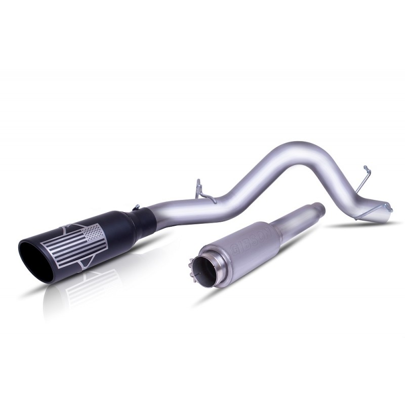 Gibson Patriot Series Cat-Back Exhaust System, Single, Stainless with Black Ceramic Tip (04-15 Titan)