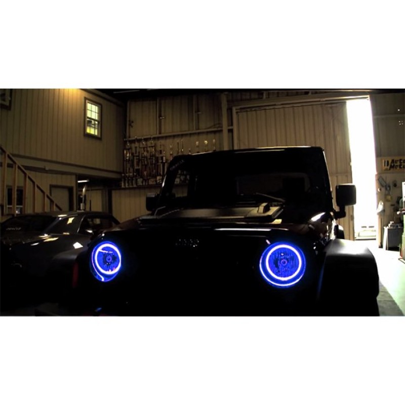 Oracle Pre Installed Depo All White Headlights With Blue Led Halo Ring Pair Best Prices Reviews At Morris 4x4