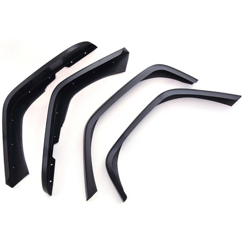 MCE Fenders Hi-Clearance Flat Fender Flare Kit - Textured Black - JK Factory Width
