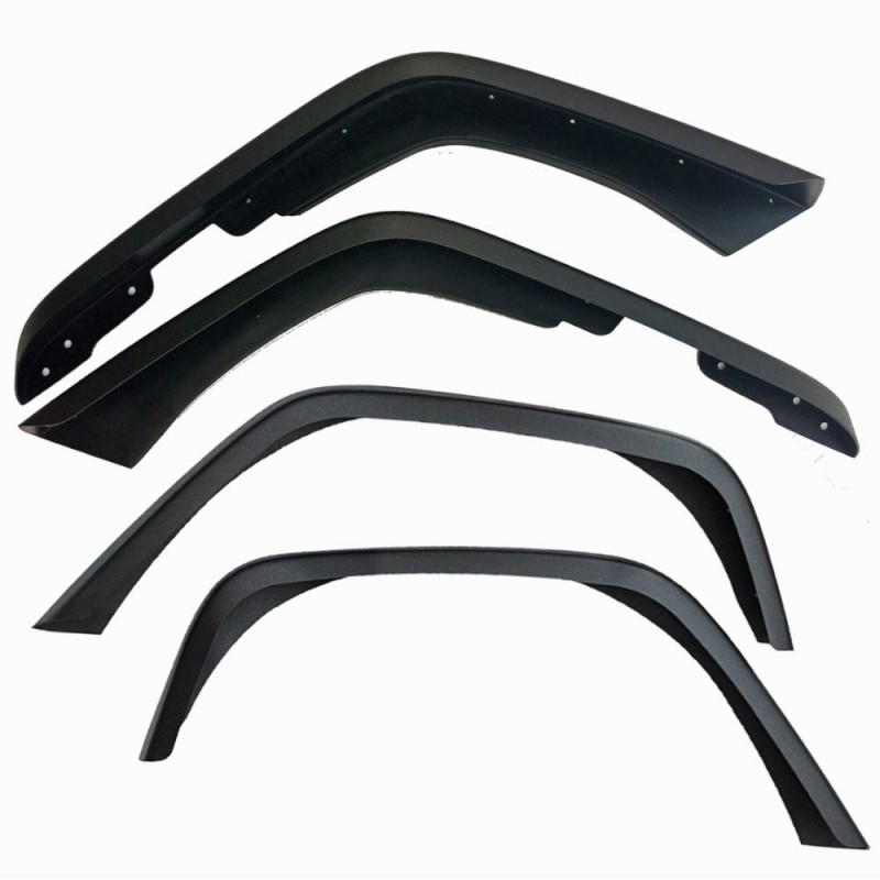 MCE Fenders Hi-Clearance Narrow Flat Fender Flare Kit - Textured Black - JK