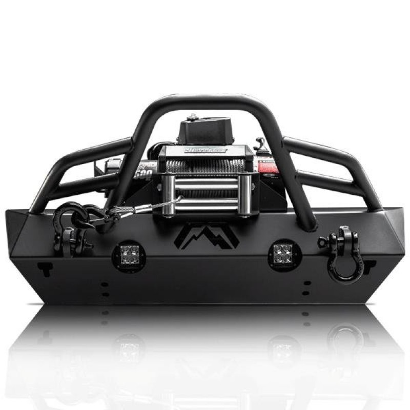 Fab Fours Hardcore Stubby Winch Bumper With Guard Matte Black Powder Coat Best Prices Reviews At Morris 4x4