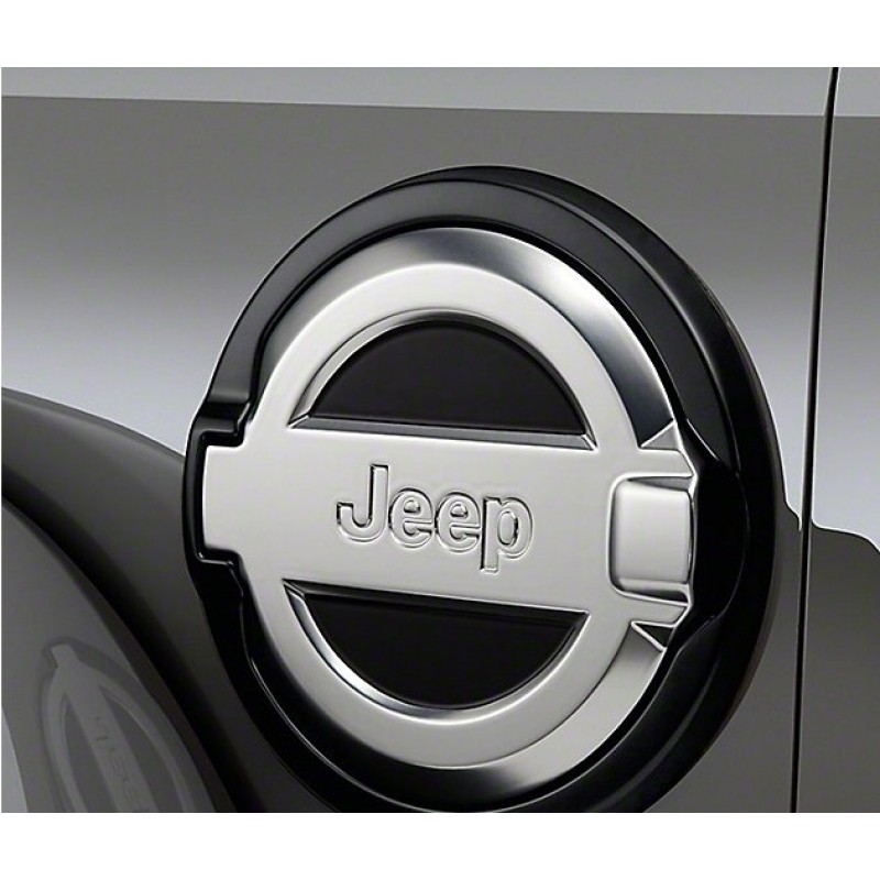 Mopar Fuel Door with Jeep Logo - Chrome