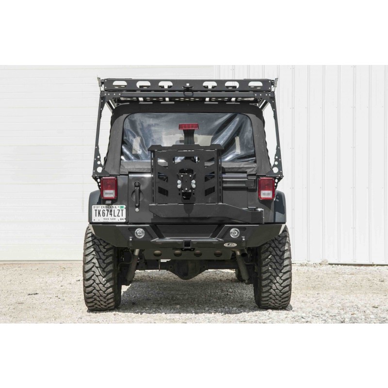 LoD Destroyer Full-Width Rear Bumper with Tire Carrier - Textured Black